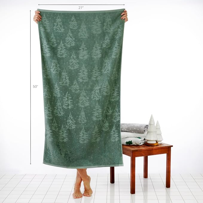SKL Home Fall/Christmas/Winter Wispy Trees Premium Cotton Blend Bath Towel - Image 2