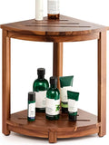 HOLANA 18" Wood Corner Shower Bench & Corner Shower Stool by HOLANA