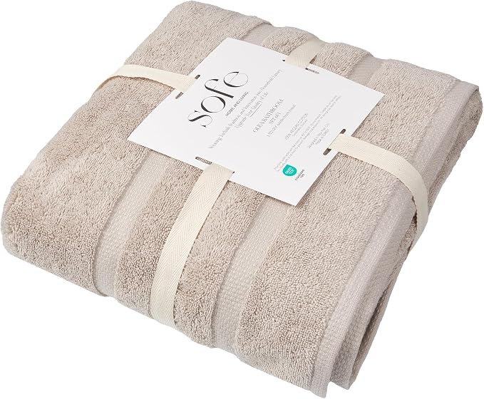 SOFE H&L | Olea Luxury Turkish Cotton Bath Towel Set of 1 : 1 Jumbo Bath Towel - Image 7