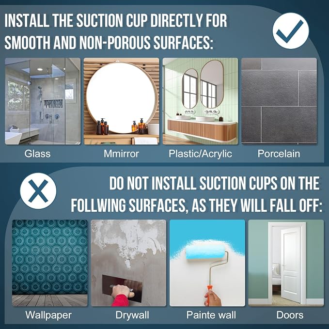 Suction Cup Hook for Shower, 16 Pack Wall Mount Towel Holder, Removable Towel - Image 6