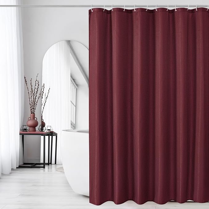 Gibelle Small Stall Shower Curtain 36 x 72, Narrow Half Waffle Weave Textured - Image 6