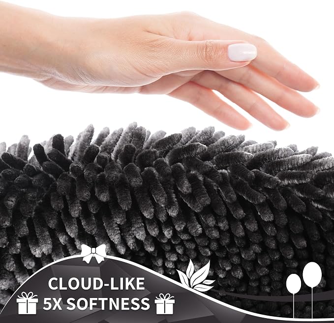 Yimobra Chenille Bathroom Rugs Non Slip, Extra Thick Soft Absorbent Bath Rug - Image 5