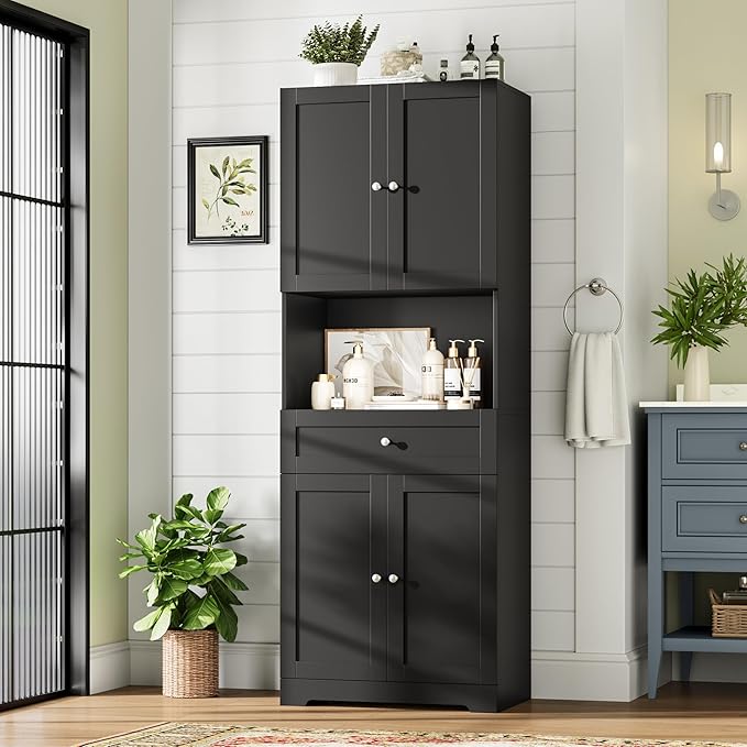 HIFIT Tall Bathroom Storage Cabinets, Modern Linen Storage Cabinet by HIFIT
