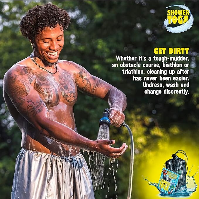 Shower Toga - Wearable Shower Garment, Privacy RV & Camping Shower, Surf Poncho - Image 4