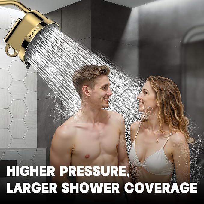 High Flow Filtered Shower Head, HOPOPRO 5 Modes High Pressure Fixed Showerhead - Image 6