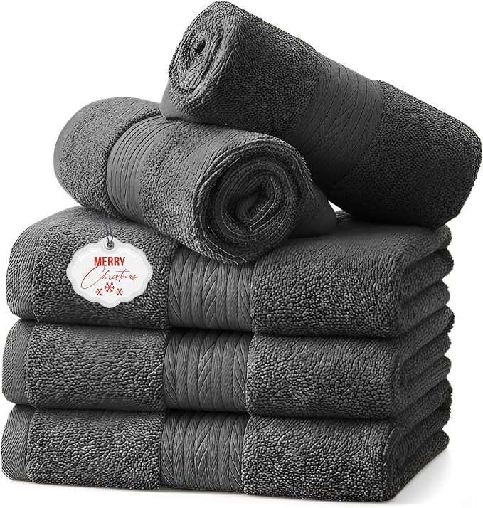 Ample Decor Washcloths Pack of 5 12 X 12 Inch, 600 GSM 100% Cotton Soft by AmpleDecor