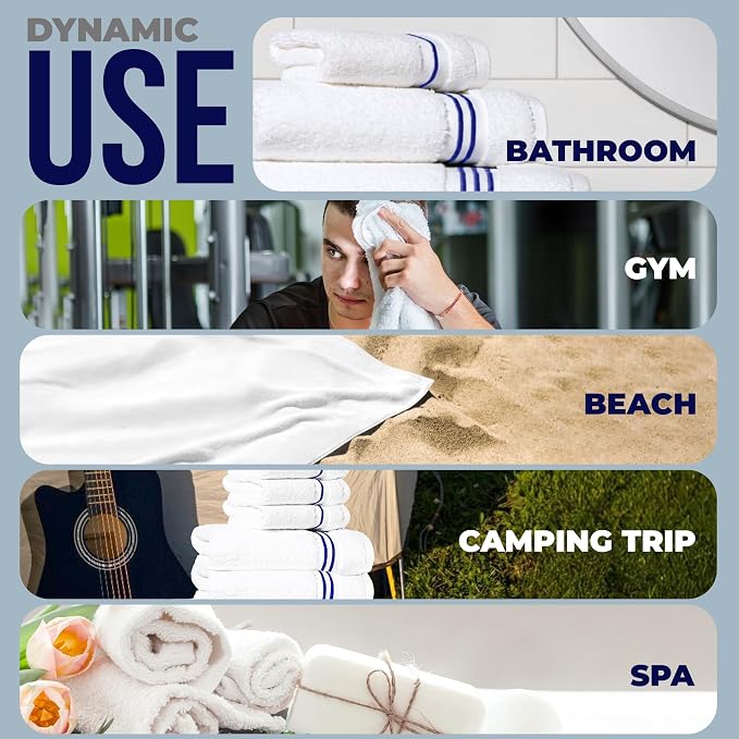 8-Piece Premium Towel Set, 2 Bath Towels, 2 Hand Towels, and 4 Wash Cloths - Image 4