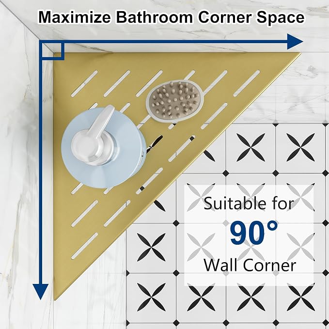 Corner Shower Shelves, 12” Recessed Tile Shower Shelf, 304 Stainless Steel - Image 2