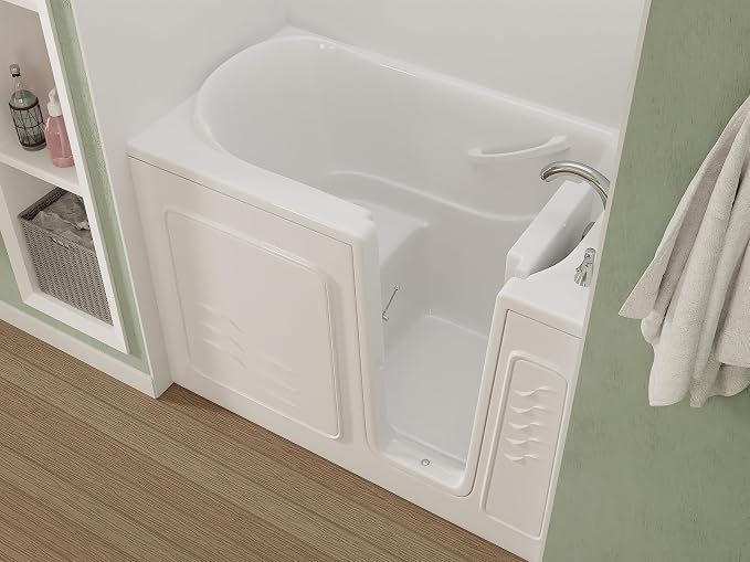 ANZZI Walk In Tub 53'' x 30'' Right Drain Oriented Tub in White, Easy Entry - Image 3