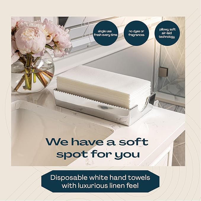Disposable Linen-Feel Guest Hand Towels - Image 2