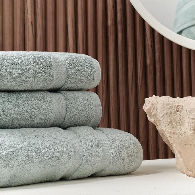SOFE H&L | Olea Luxury Cotton Turkish Bath Towels Set of 4 Light Blue | Premium - Image 3