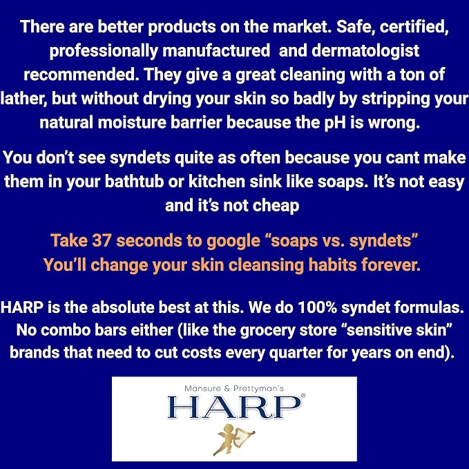 HARP pH-Balanced Body Wash Bar. 100% Syndet. Protects Moisture Barrier - Image 4