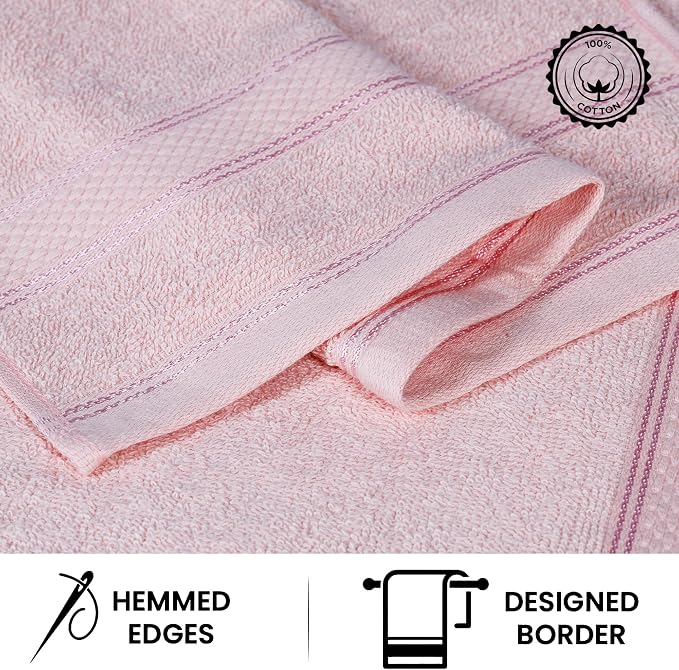 Casa Lino Blush Pink Bath Towels Set of 4 - Image 5
