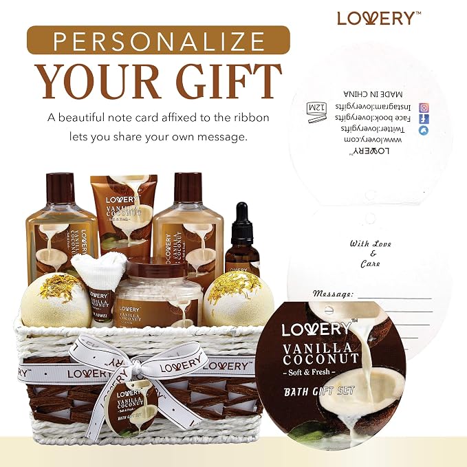 Gifts For Women Gift Basket for Women– 9 Piece Christmas Gifts Set of Vanilla - Image 8