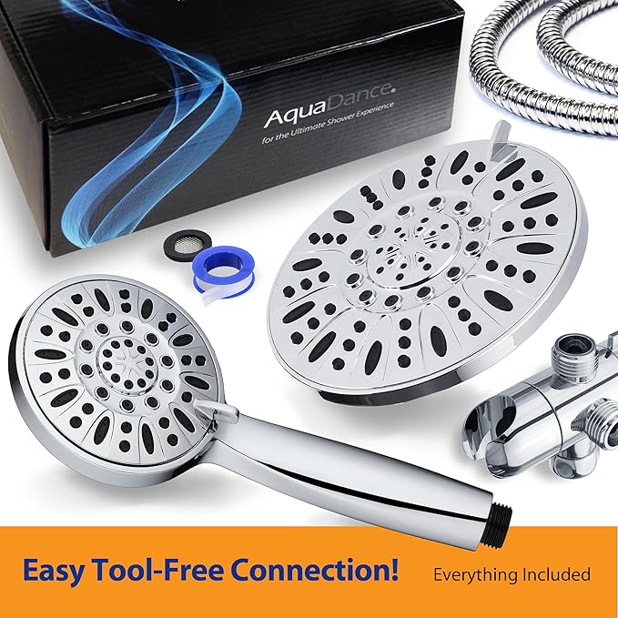 AquaDance 7" Premium High Pressure 3-Way Rainfall Combo - Image 6