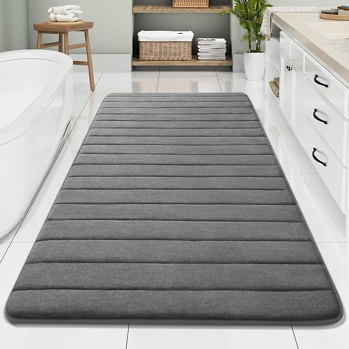 Buganda Memory Foam Bath Mat, Ultra Soft and Non-Slip Bathroom Rugs, Water by Buganda