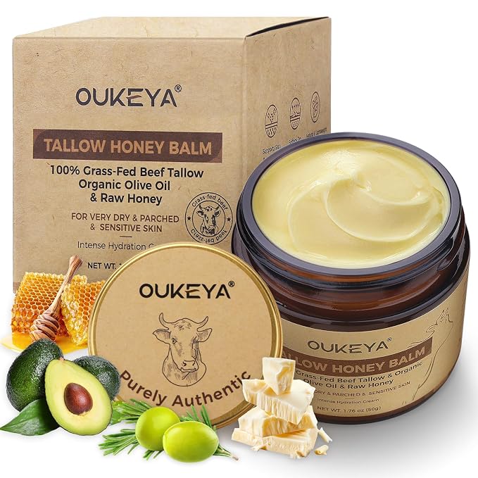 OUKEYA Beef Tallow Balm Moisturizing Cream, Natural Beef Tallow Face & Body by OUKEYA