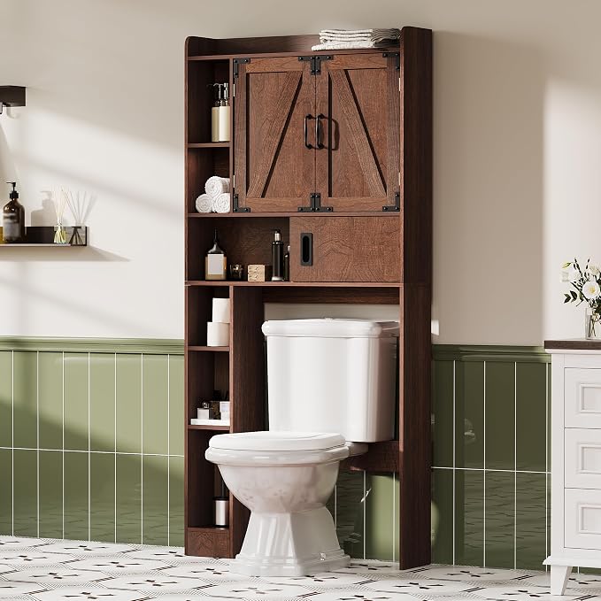 ChooChoo Over The Toilet Storage Cabinet, Farmhouse Bathroom Storage Cabinet by ChooChoo