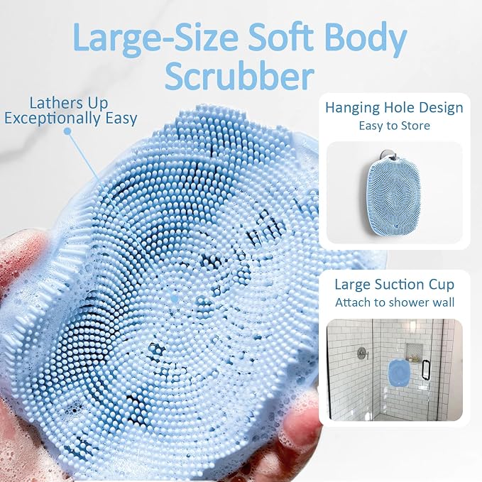 Soft Silicone Body Scrubber Gentle Like a Hand Exfoliating Your Skin and Build - Image 6