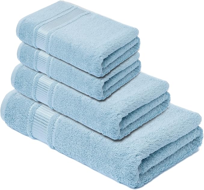Melissa Linen, 4 Piece Towel Set, 1 Bath Hand 2 Fingertip Towels, 100% Turkish by MelissaLinen