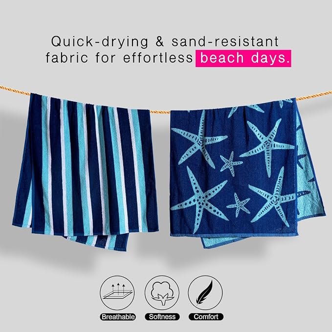 CASA COPENHAGEN Miami Bath Sheets Designed in Denmark Rough and Tough, Quick Dry - Image 3