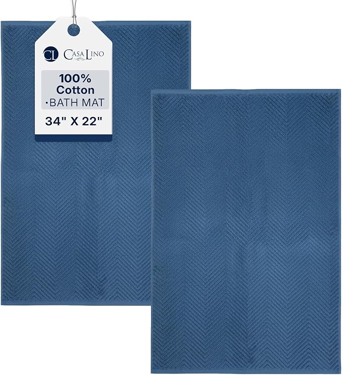 Casa Lino 100% Cotton Bath Mat Set of 2 by CASALINO