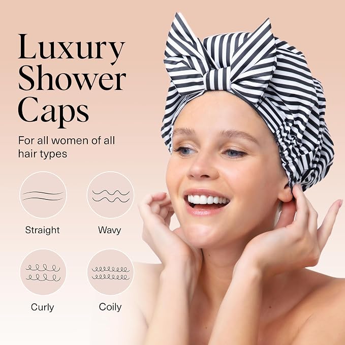 Kitsch Luxury Shower Caps for Women Reusable Waterproof - Image 3