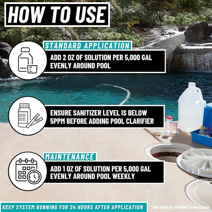Pool Clarifier - Natural Chitosan Clarifier, Swimming Pool Cleaner Liquid - Image 3