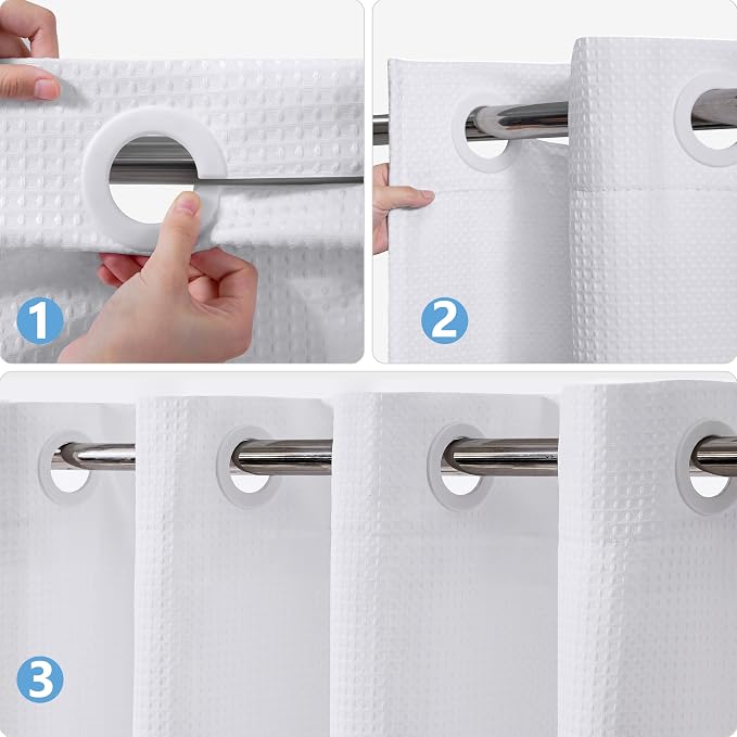 No Hook Waffle Weave Shower Curtain - Image 3