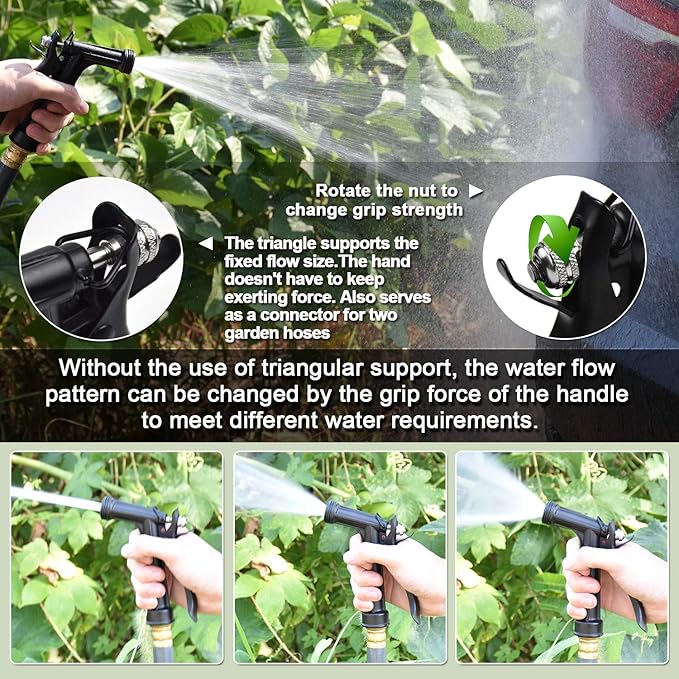 Hose Nozzle 2 Pack, Full Size Pistol Grip Water Nozzle Sprayer - Image 3