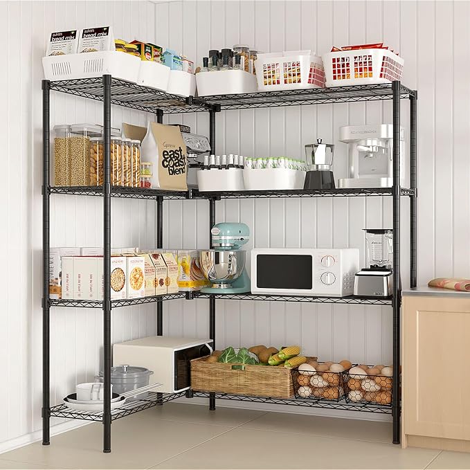 8 Tier Storage Racks Shelving, Heavy Steel Pantry Shelves, Adjustable Wire - Image 2