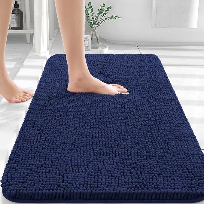 OLANLY Bathroom Rugs 30x20, Extra Soft Absorbent Chenille Bath Rugs, Rubber by OLANLY