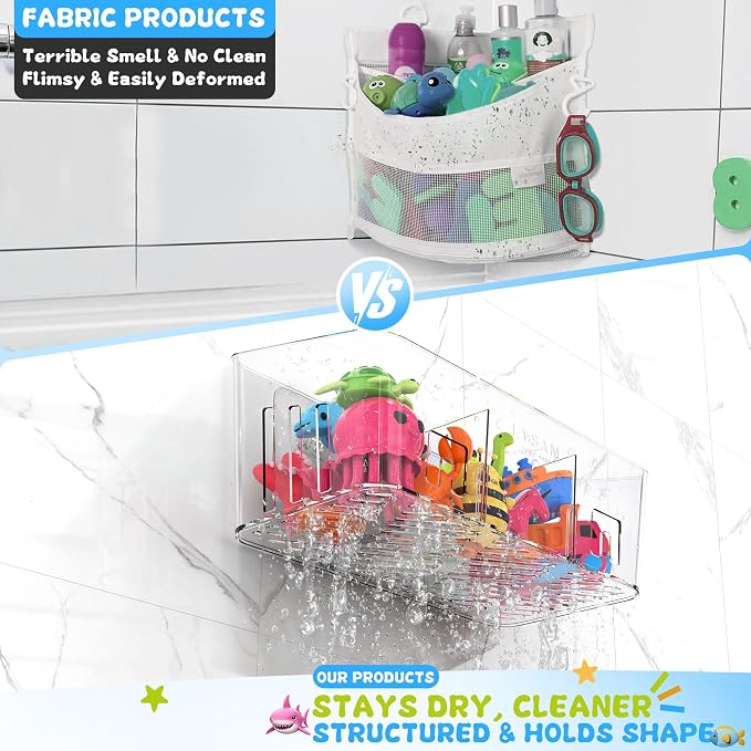 Lysam Bath Toy Storage 2 Packs, Large Bath Toy Holder - Image 7