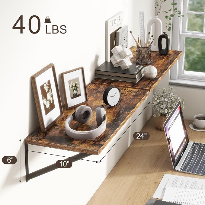 Deep Floating Shelves for Wall, 10 Inch Deep Floating Shelf - Image 3