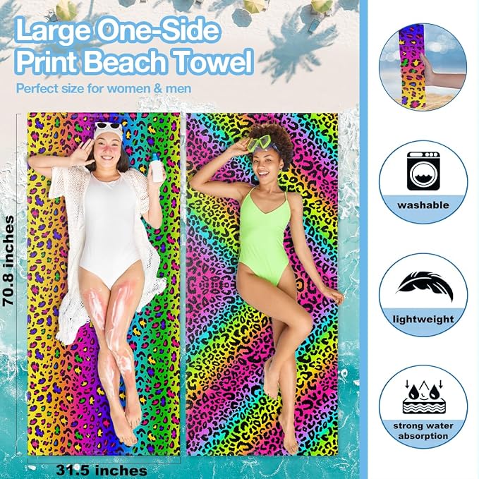 4 Pack Towels for Bathroom, Beach Towel, Microfiber Lightweight Beach Towels - Image 3
