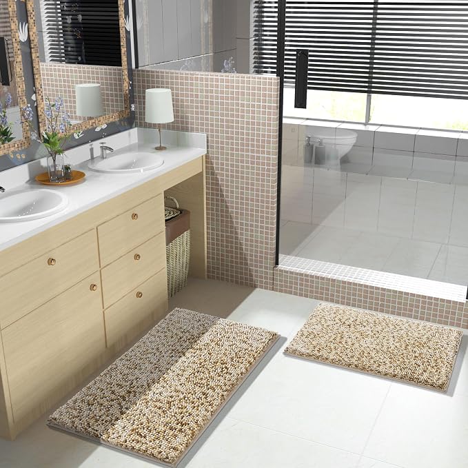 Yimobra Bath Mats for Bathroom Non Slip, Extra Soft Chenille Bathroom Rugs - Image 5