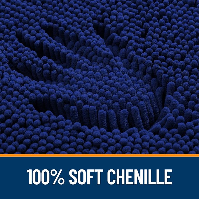 OLANLY Bathroom Rugs 70x46, Extra Soft Absorbent Chenille Bath Rugs, Rubber - Image 3