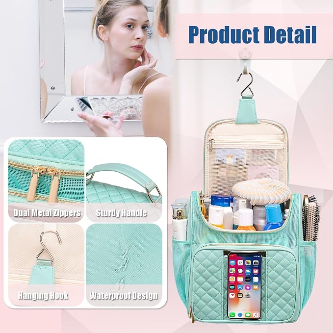 Large Toiletry Bag for Women Men, Portable Shower Caddy For College Dorms - Image 6