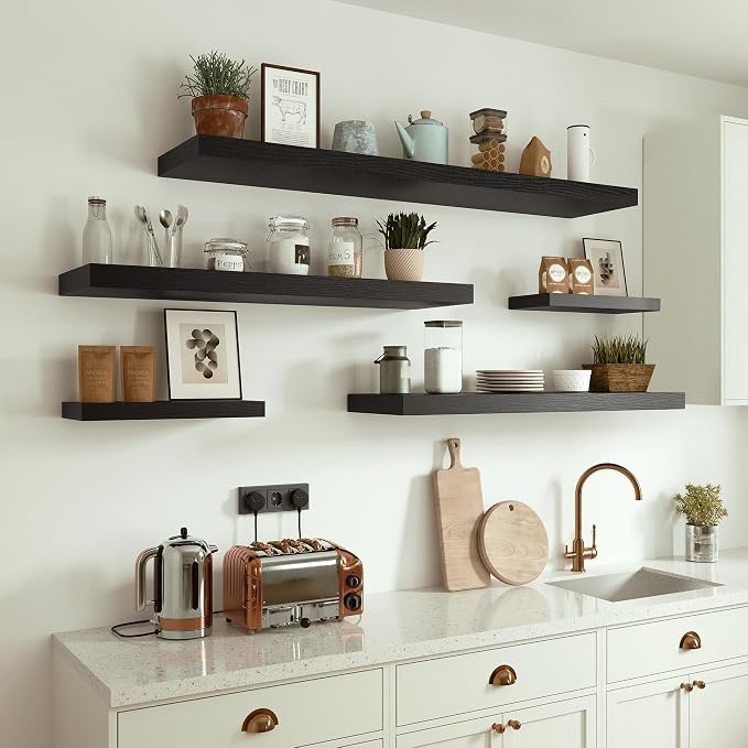 Vivelove Black Floating Shelves - Image 2
