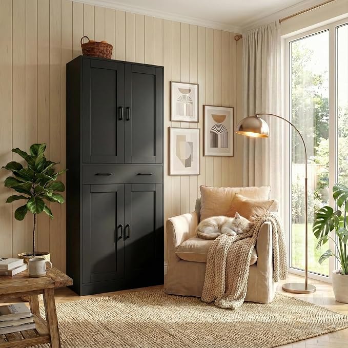71" Tall Kitchen Pantry Cabinet, Freestanding Storage Cabinet - Image 6