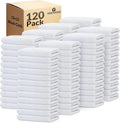 GOLD TEXTILES 120 Pack Economy White Washcloths Set by GOLDTEXTILES