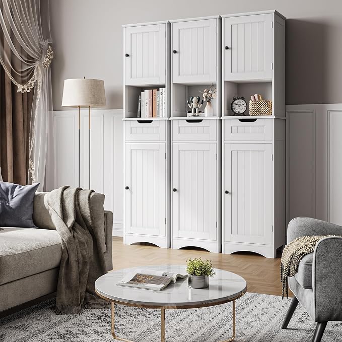 Bealife 67" H Tall Bathroom Storage Cabinet, Tall and Narrow Linen Storage - Image 4