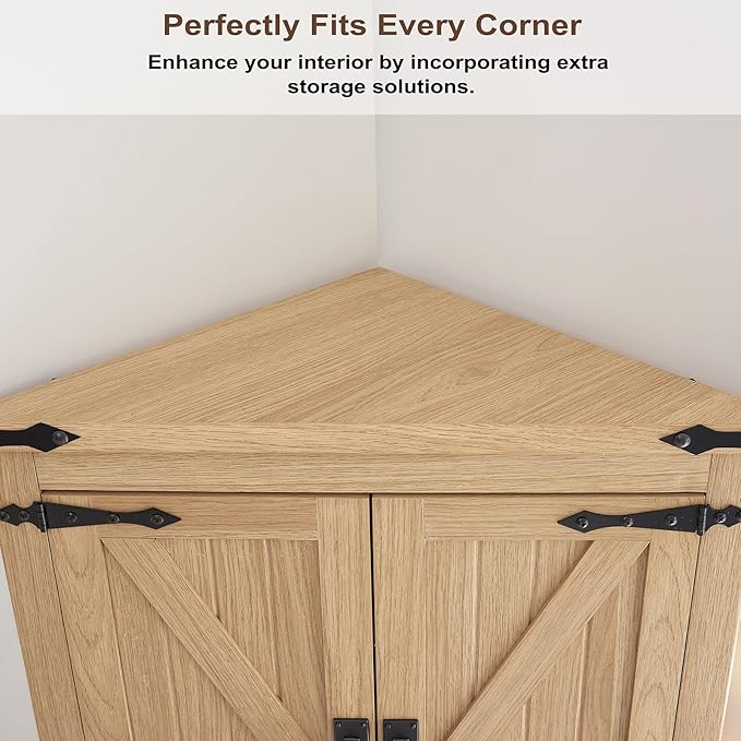 Tall Farmhouse Corner Cabinet - Image 4
