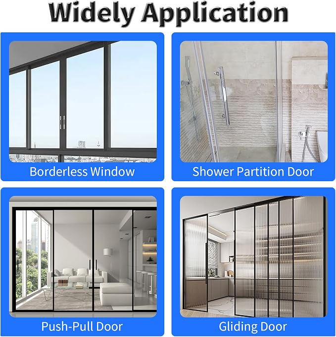 Shower Door Side Seal Strip, 39 Inch H-Type Frameless Shower Door Seal - Image 5