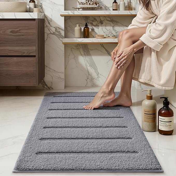 LUMI Soft Absorbent Bathroom Rugs, Non Slip Bath Mats - Image 4