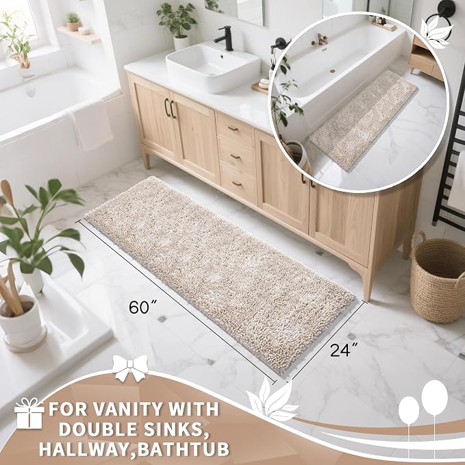 Yimobra Long Bathroom Rugs Runner 60x24 Inch, Extra Thick Soft Absorbent - Image 4
