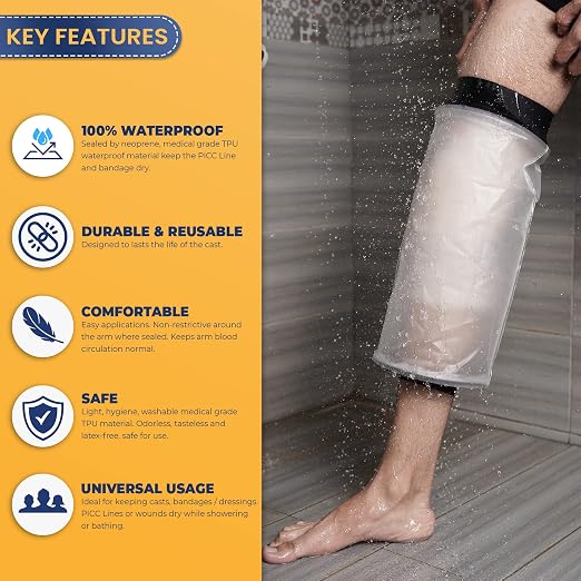 EXQUISITO Knee Cast Cover for Shower | Reusable Shower Protector after Surgery - Image 5