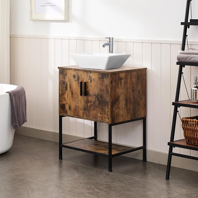 UEV 24" Antique Bathroom Vanity, Dark Brown Bathroom Vanity Set - Image 4