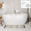 FerdY Tahiti 67" Freestanding Bathtub Elegant Oval Shape, Glossy White Double by FerdY