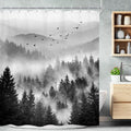 Riyidecor Black and White Shower Curtain 72Wx72H Inch Mountain Scenery Nature by Riyidecor